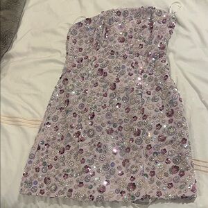 JW PEI Lavender Sequin Embellished Dress